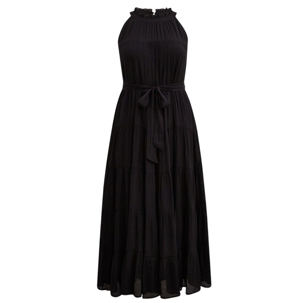 Torrid Black High Neck Tiered Maxi Dress With Pockets Plus Size 2X